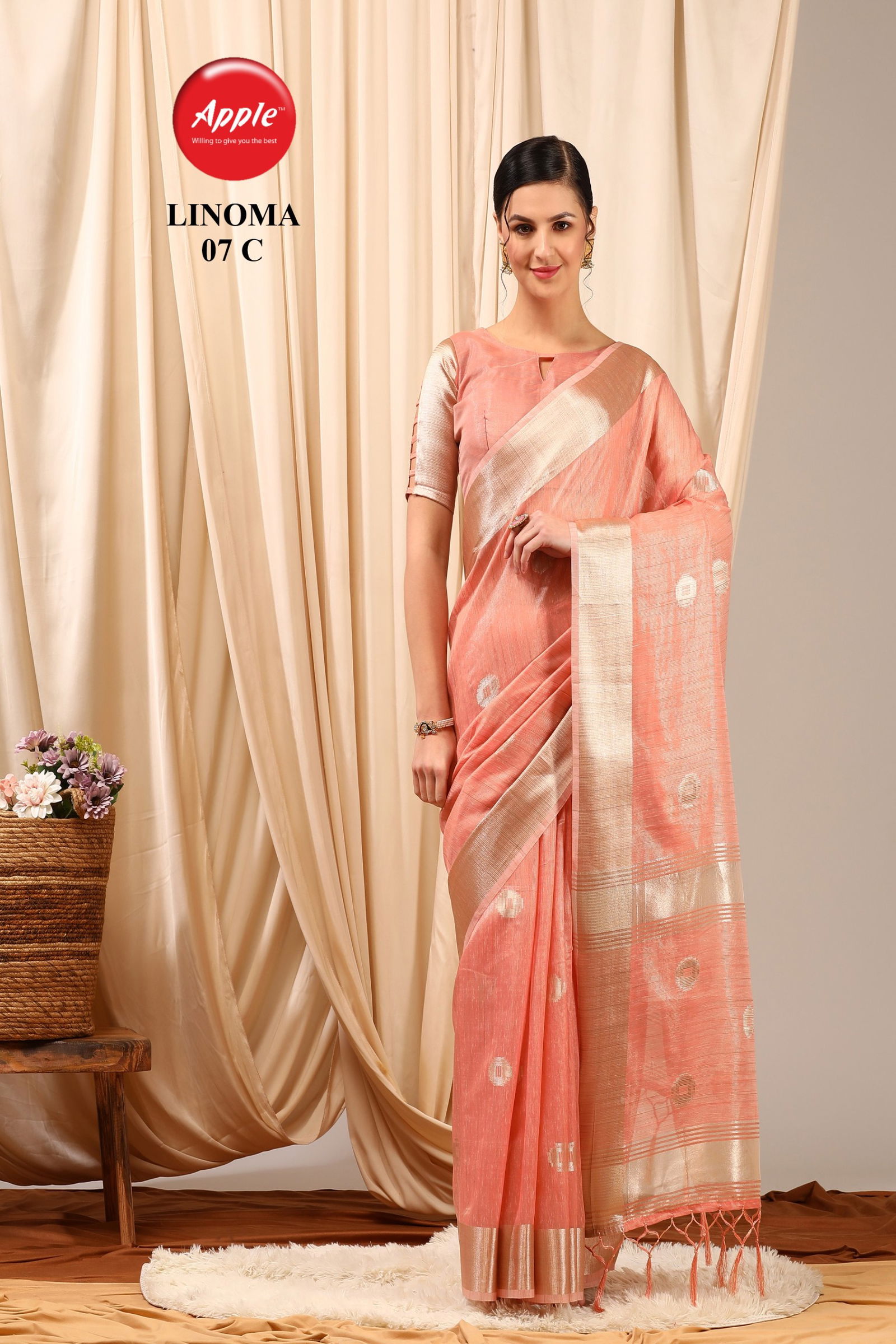 Linoma 07 By Apple Heavy Linen Woven Designer Sarees Wholesale Clothing Suppliers In India
